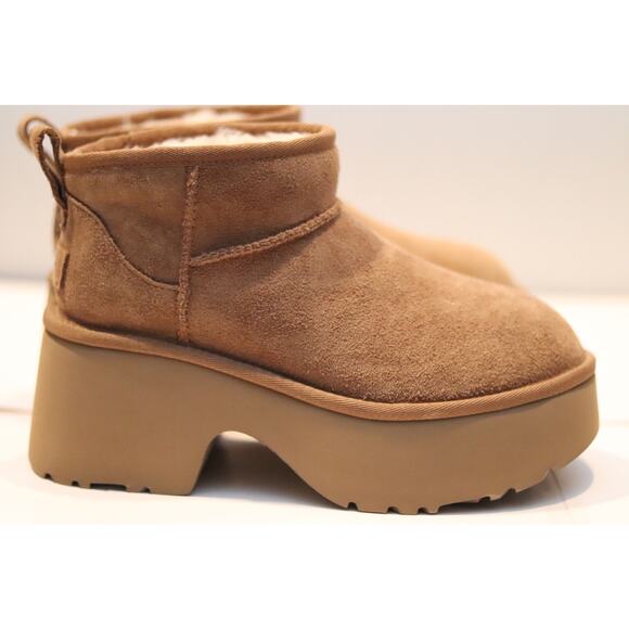 UGG Classic Ultra Mini New Heights Sz 7 Chestnut - Picture 1 of 4
